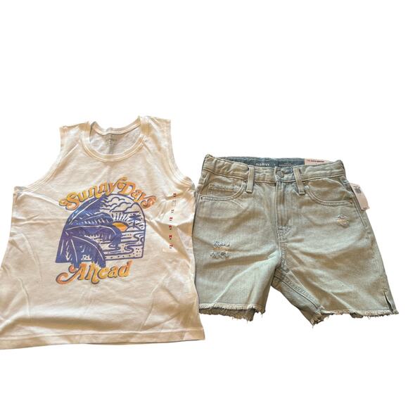 Old Navy Other - NWT Old Navy Girl's Denim Shorts and Cotton Tank Top Shorts Size 7/Top Size 8